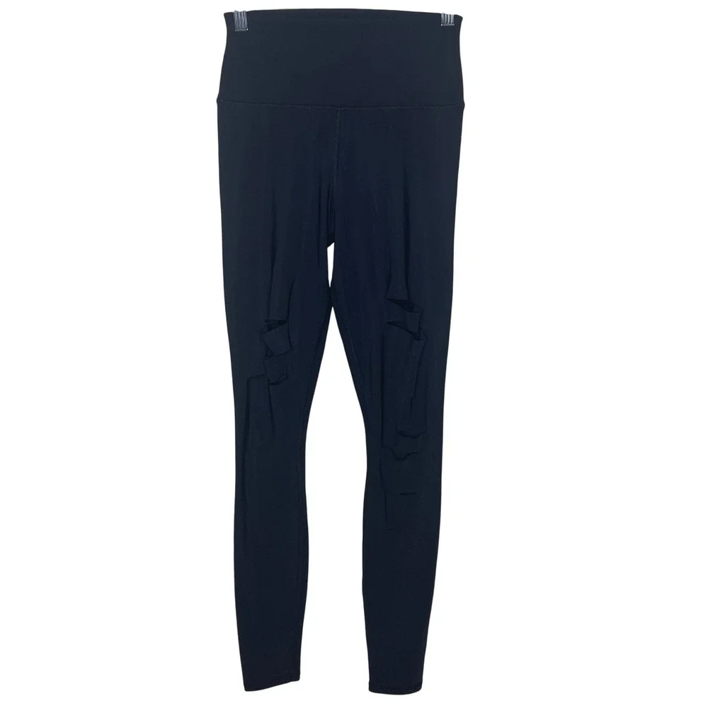 ALO YOGA High Waist Cutout Leggings Black Women's Activewear Athletic Pants
